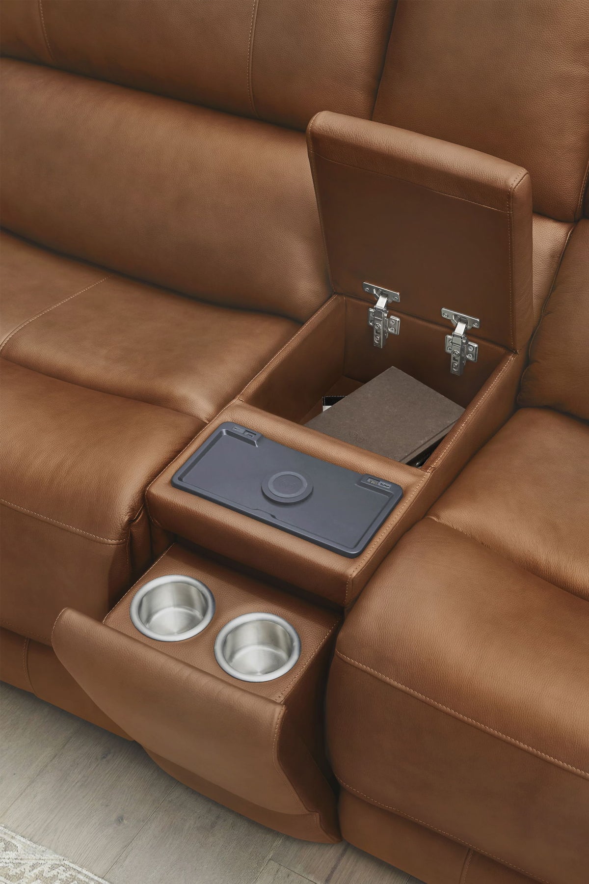Belmont - Sofá Biplaza con Consola Reclinable de Gravedad Cero Eléctrico P3