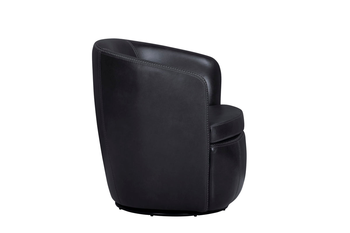 Barolo - 100% Italian Leather Swivel Club Chair (Set of 2)