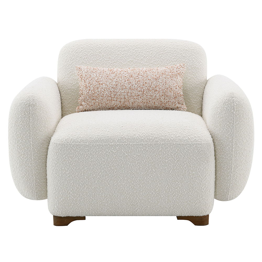 Darius - Silla con cojín - Bouclé beige