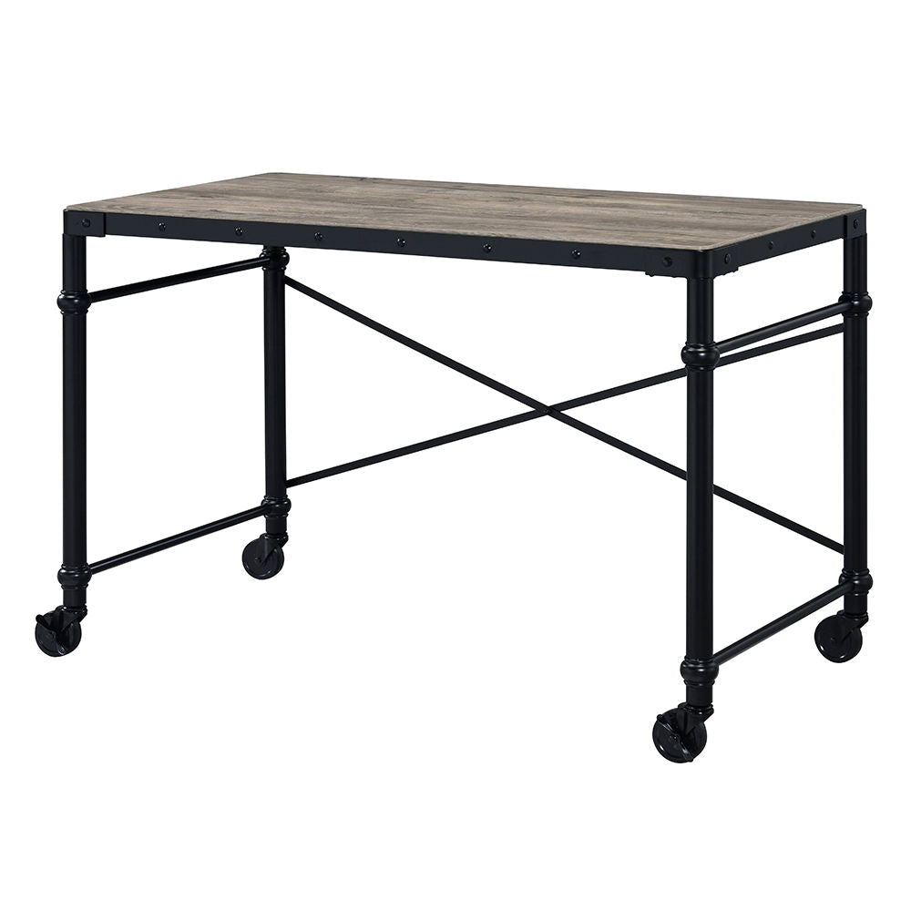 Oklarth - Writing Desk - Rustic Oak & Black
