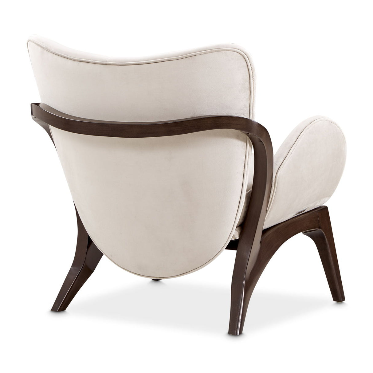 Camellia Field - Velvet Accent Chair - Beige / Dark Brown