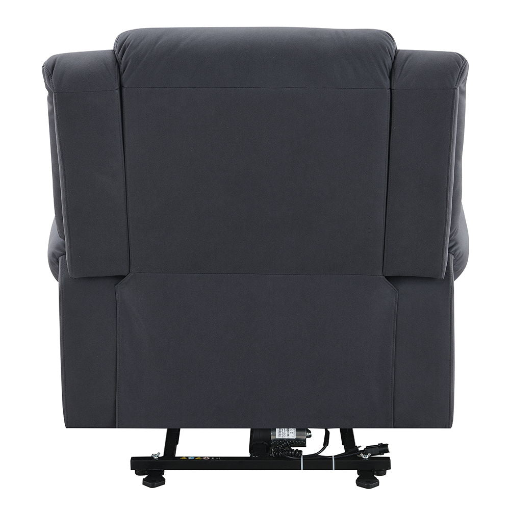 Domana - Reclinable eléctrico con elevador, calefacción y masaje - Tela azul oscuro