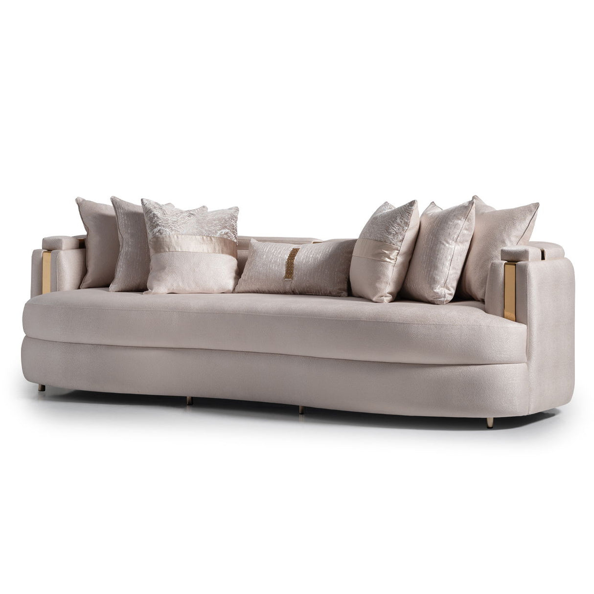 Carmela - Mansion Sofa - Almond / Gold