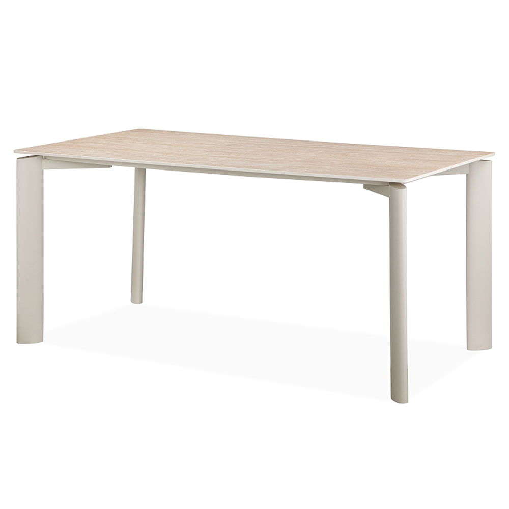 Ingram - Mesa de comedor - Piedra sinterizada y acabado gris claro