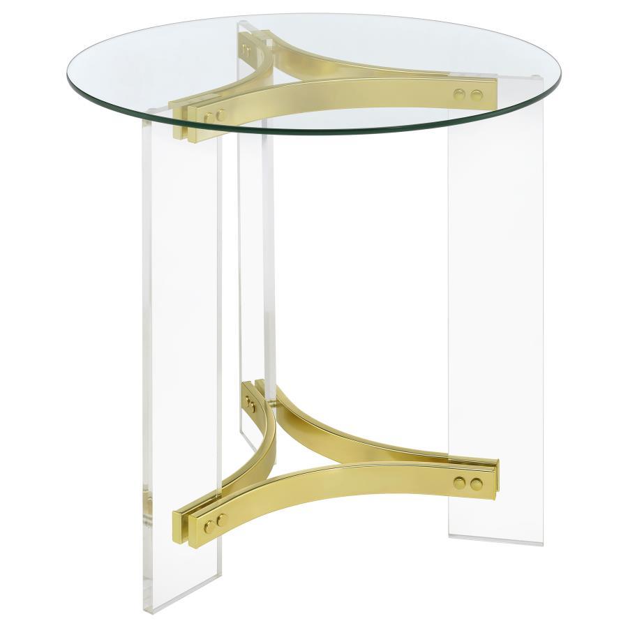 Janessa - Round Glass Top Acrylic Leg Table