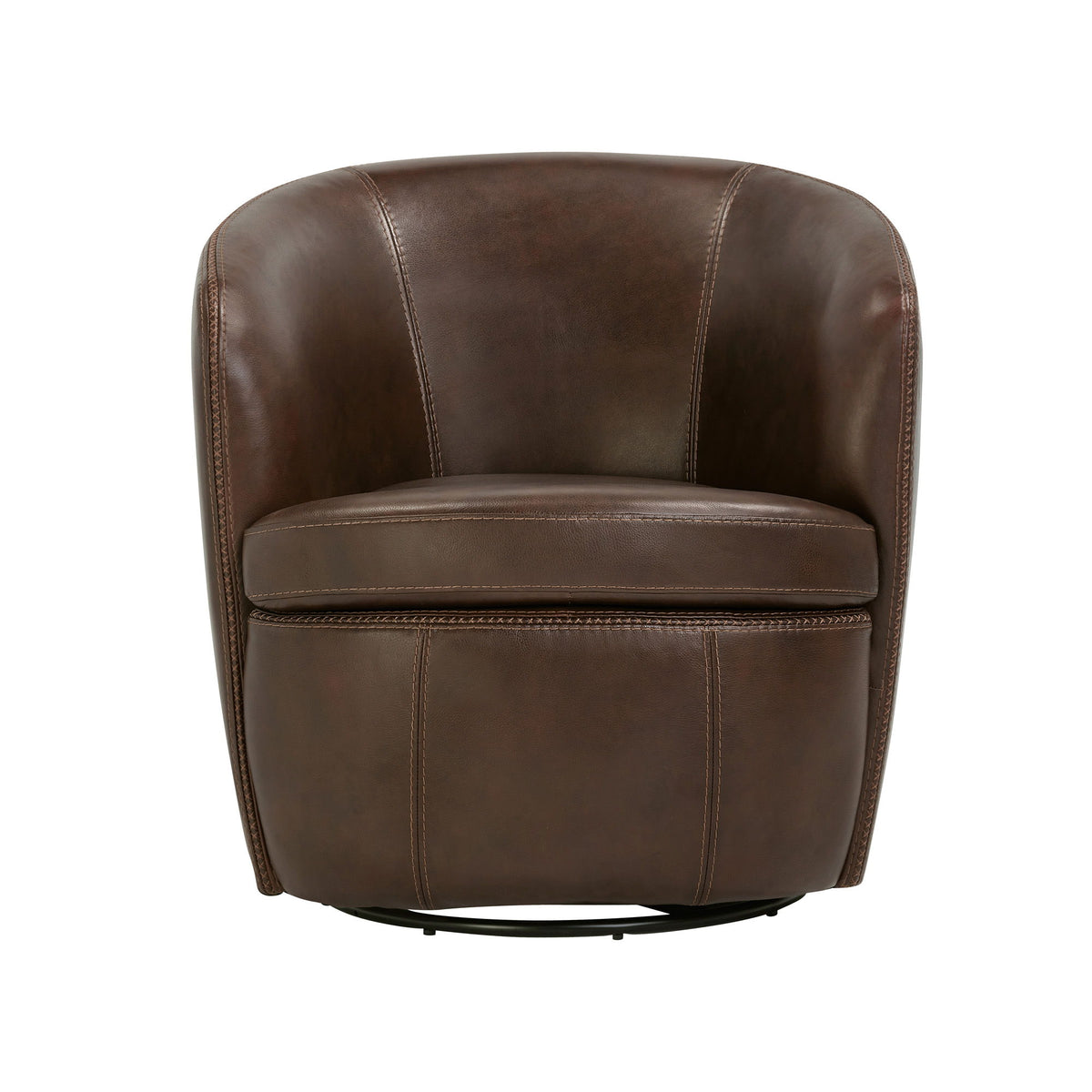 Barolo - 100% Italian Leather Swivel Club Chair (Set of 2)