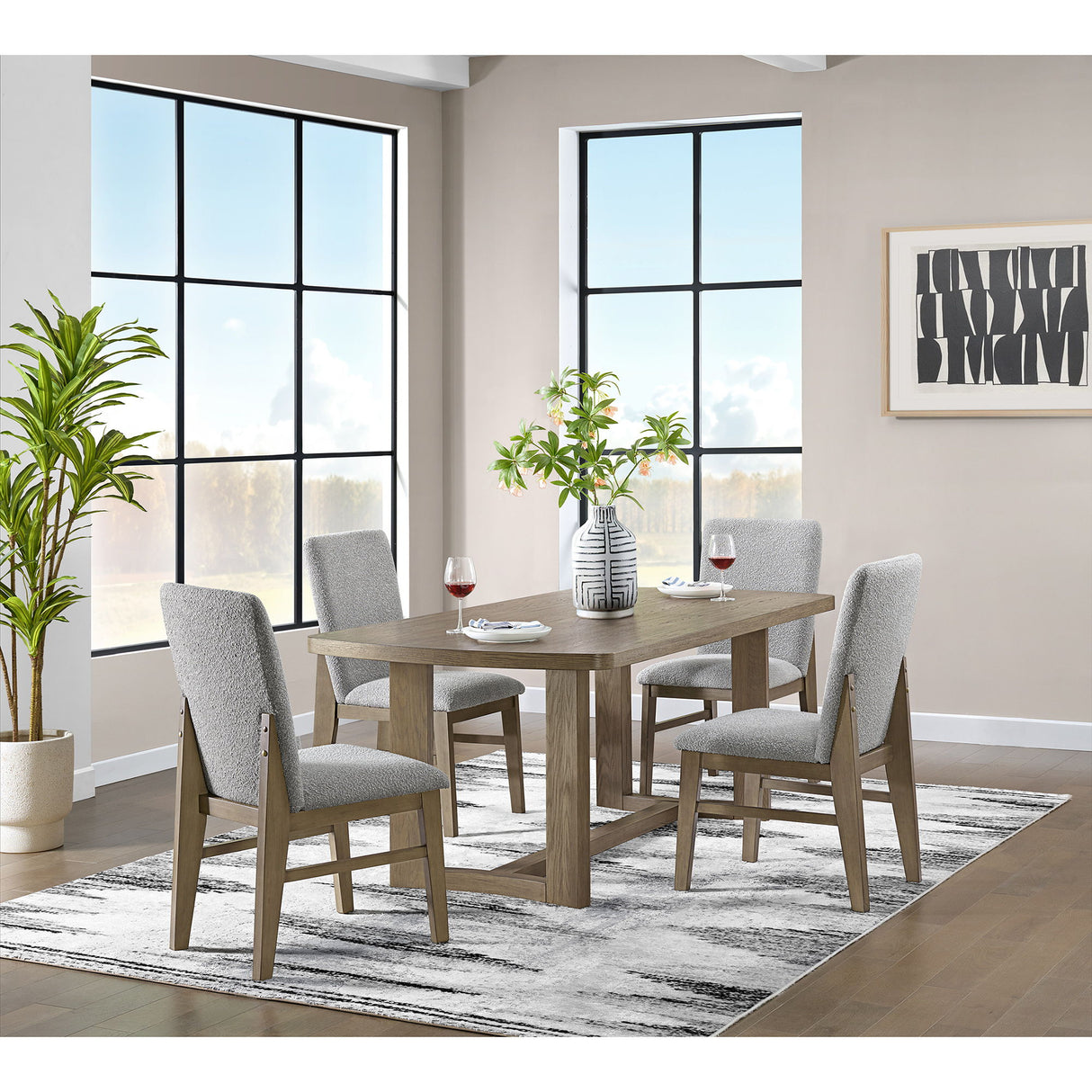 Portland - Juego de comedor rectangular