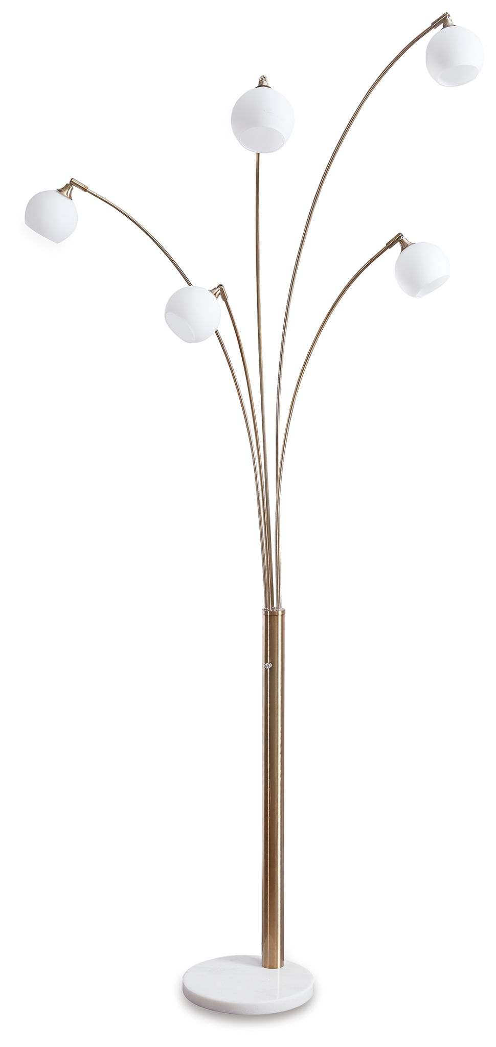 Taliya - Metal Arc Lamp - Champagne / White