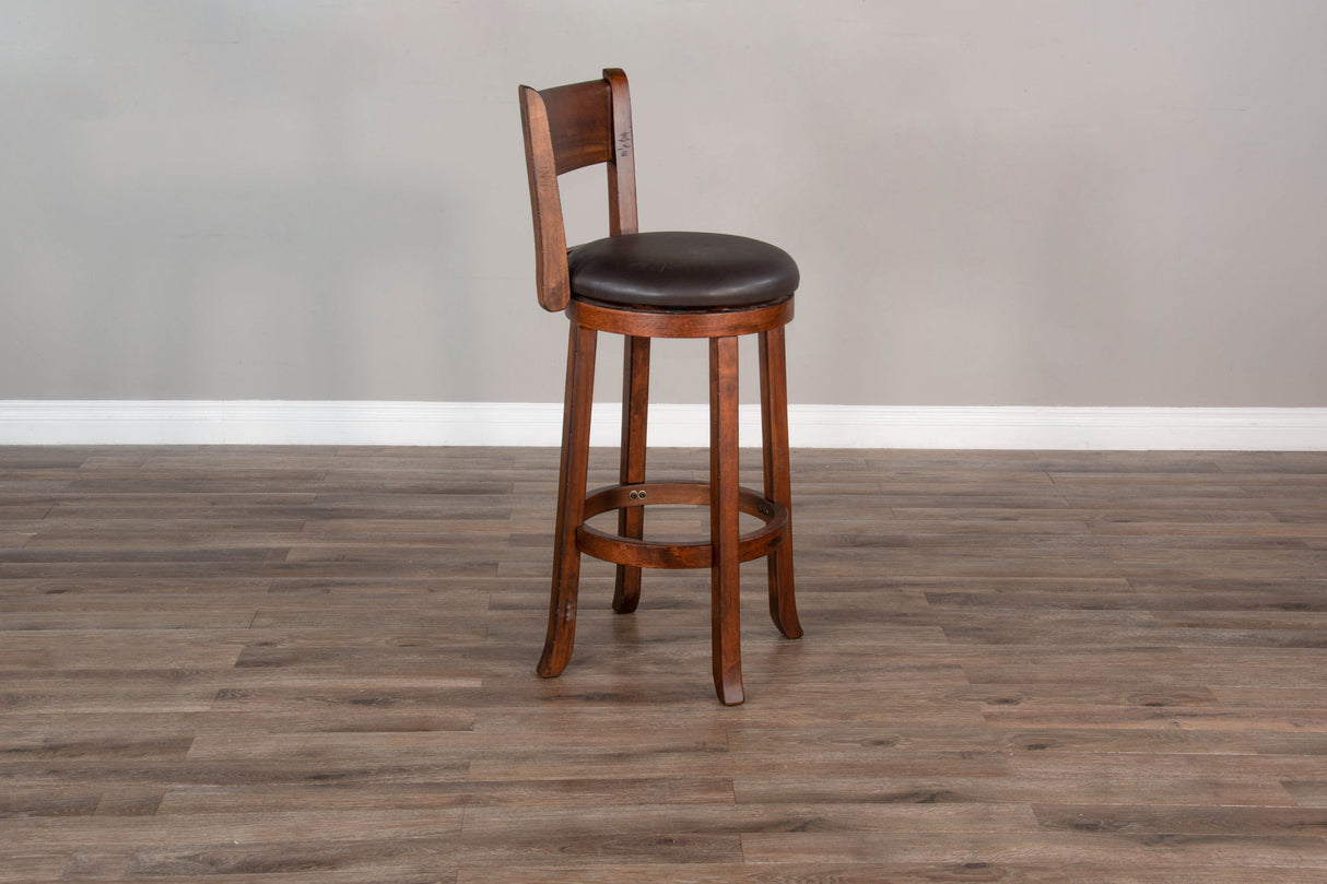 Tuscany - 30" Swivel Barstool With Cushion Seat & Back (Set of 2) - Vintage Mocha / Black