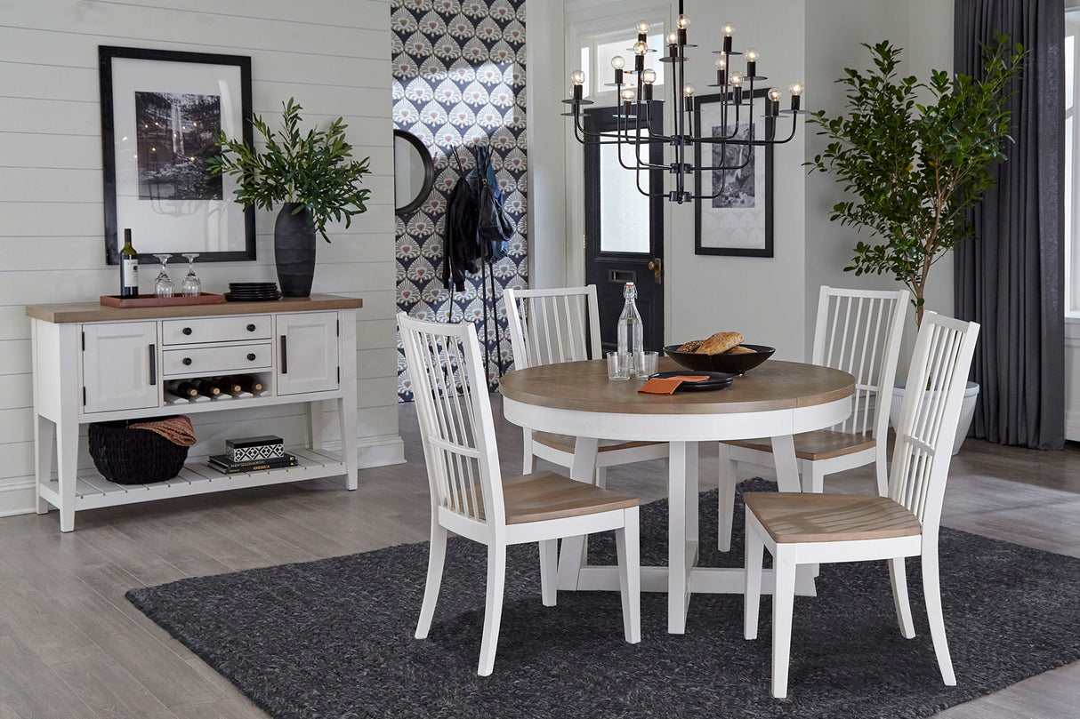 Americana Modern Dining - Round Extendable Dining Table - Cotton alternate view 3