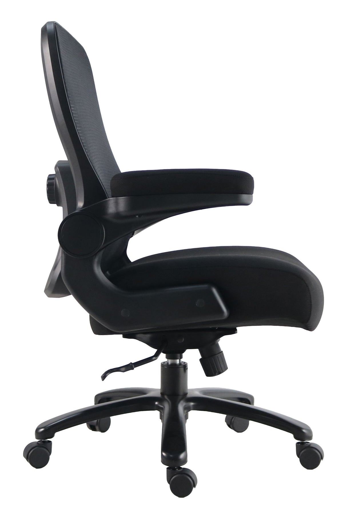 Silla de oficina de malla Dc para hombre grande 500 lb, soporte lumbar - Negro