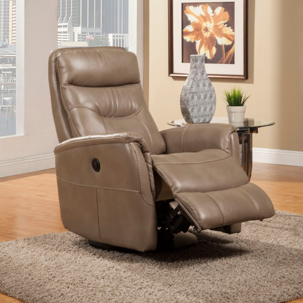 Gemini - Sofá reclinable planeador giratorio eléctrico (Juego de 2)