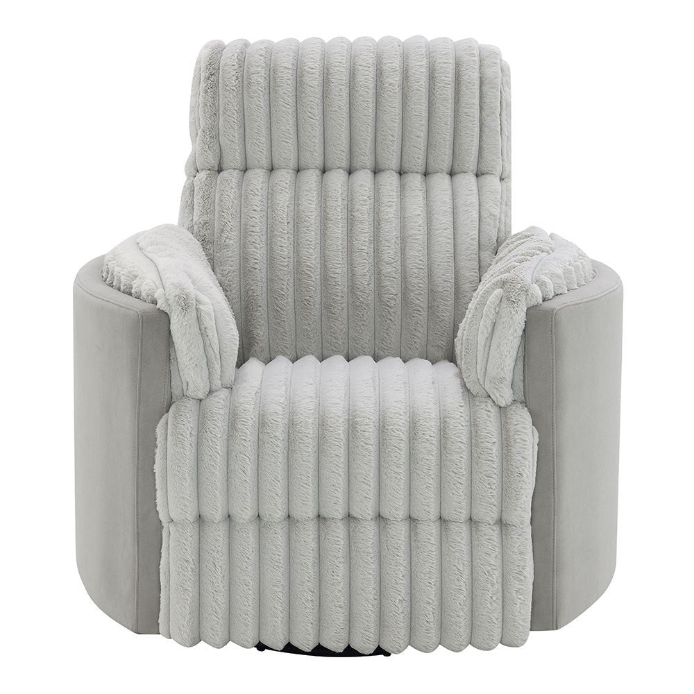 Emee - Sillón Reclinable Planeador con Giro - Pana Gris