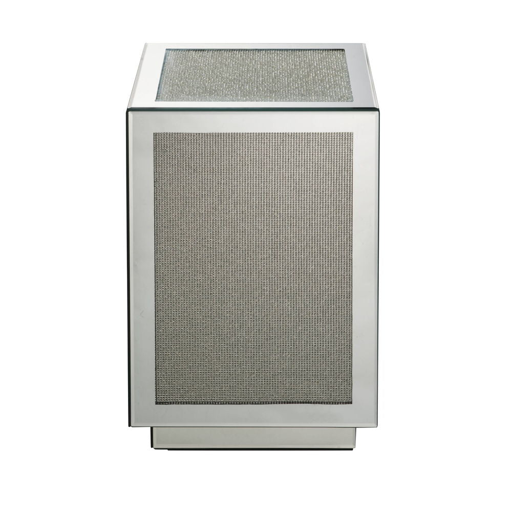 Lavina - Mesa auxiliar - Espejo y diamantes de imitación - 20"