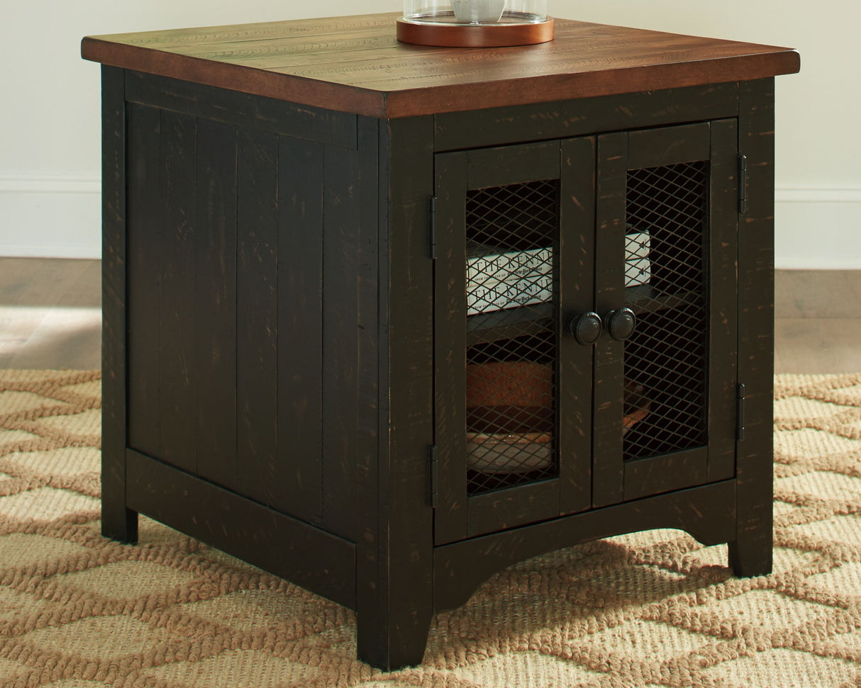 Valebeck - Mesa auxiliar rectangular - Negro / Marrón