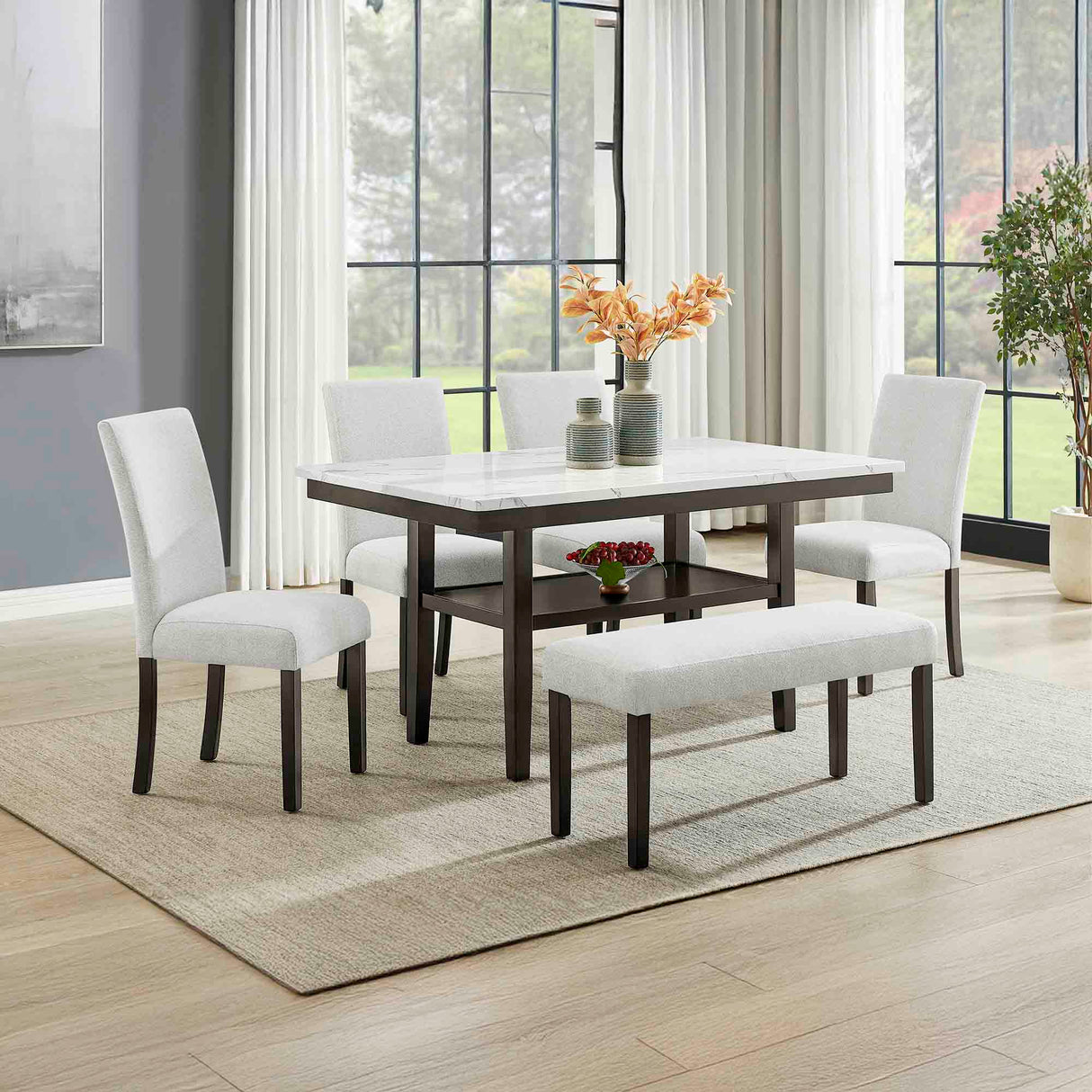 Carissa - Juego de comedor rectangular