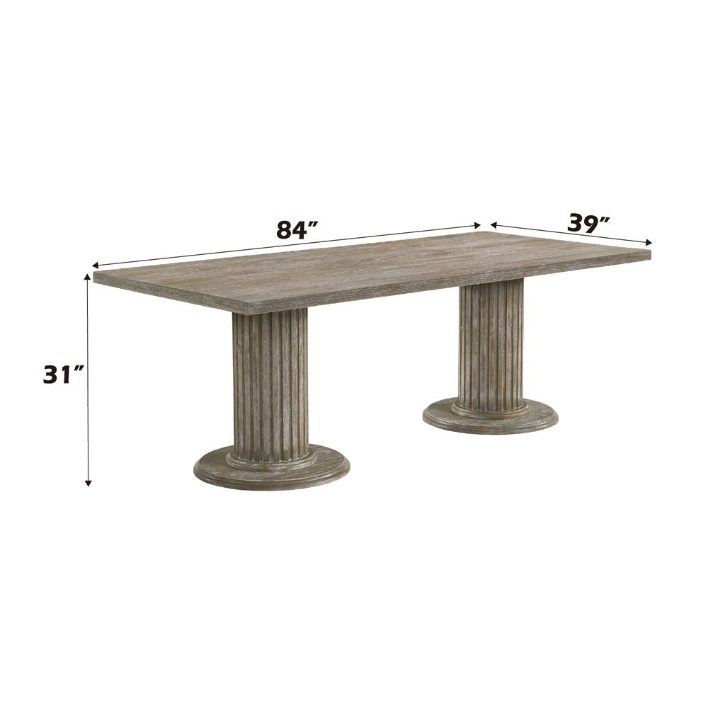 Gabrian - Mesa de comedor - Gris recuperado - 79 cm