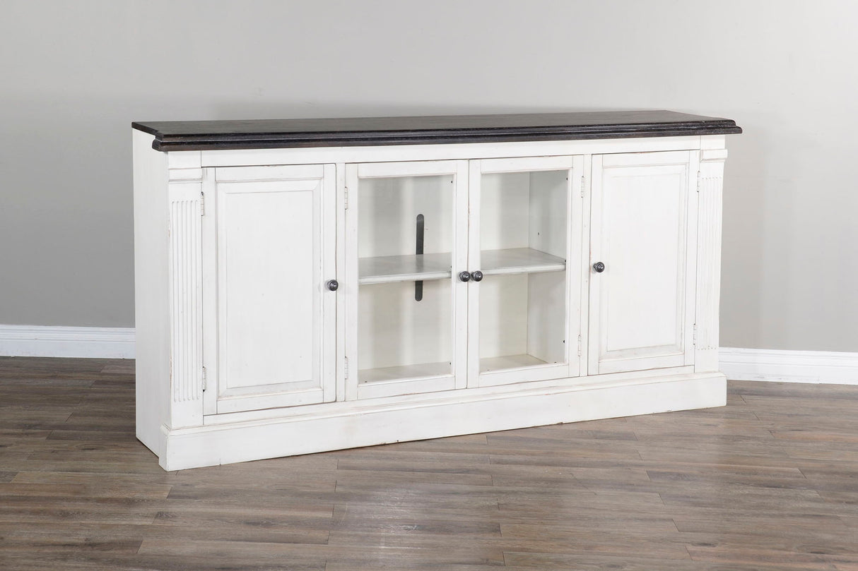 Carriage House - Mueble de TV - Blanco Rural / Oscuro Europeo