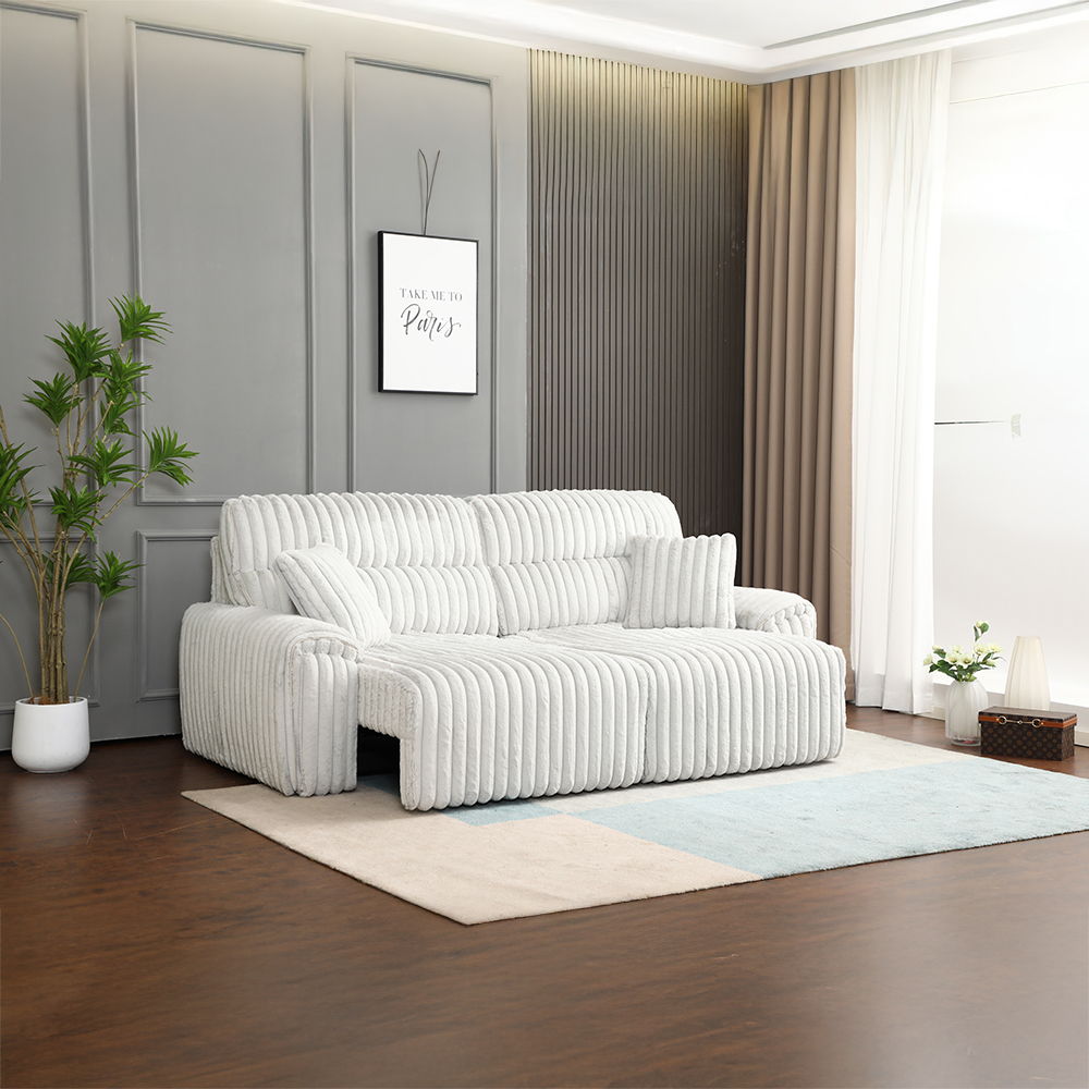 Jaya - Sofá Reclinable Eléctrico con Sofá Cama y Puerto USB - Pana Gris Mondo