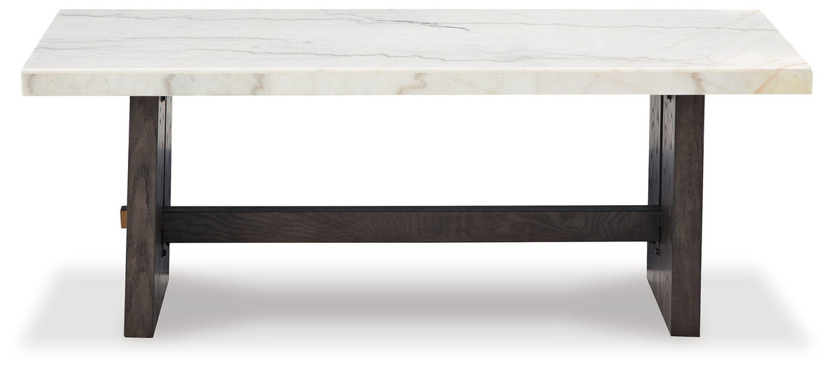 Burkhaus - Rectangular Cocktail Table - White / Dark Brown