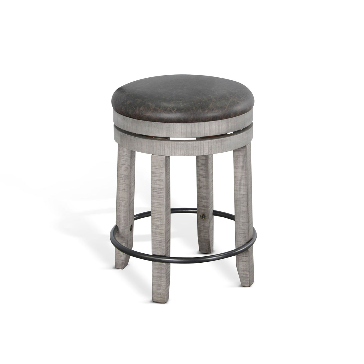 Alpine - Counter Swivel Stool, Cushion Seat (Set of 2) - Gray