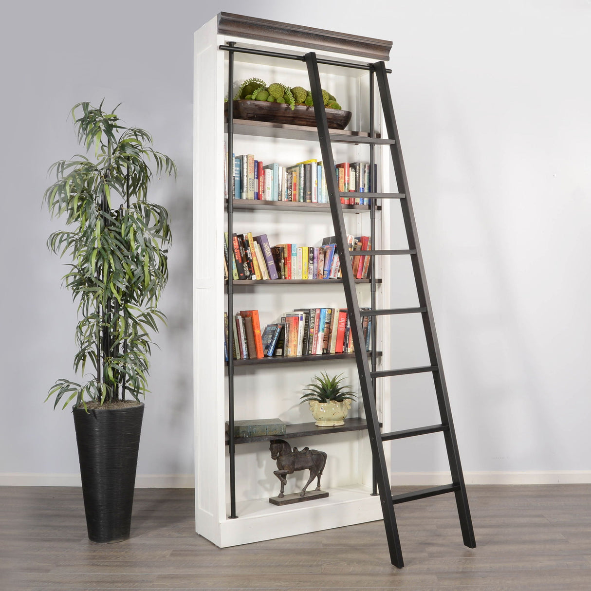 Bookcase With Metal Post - White