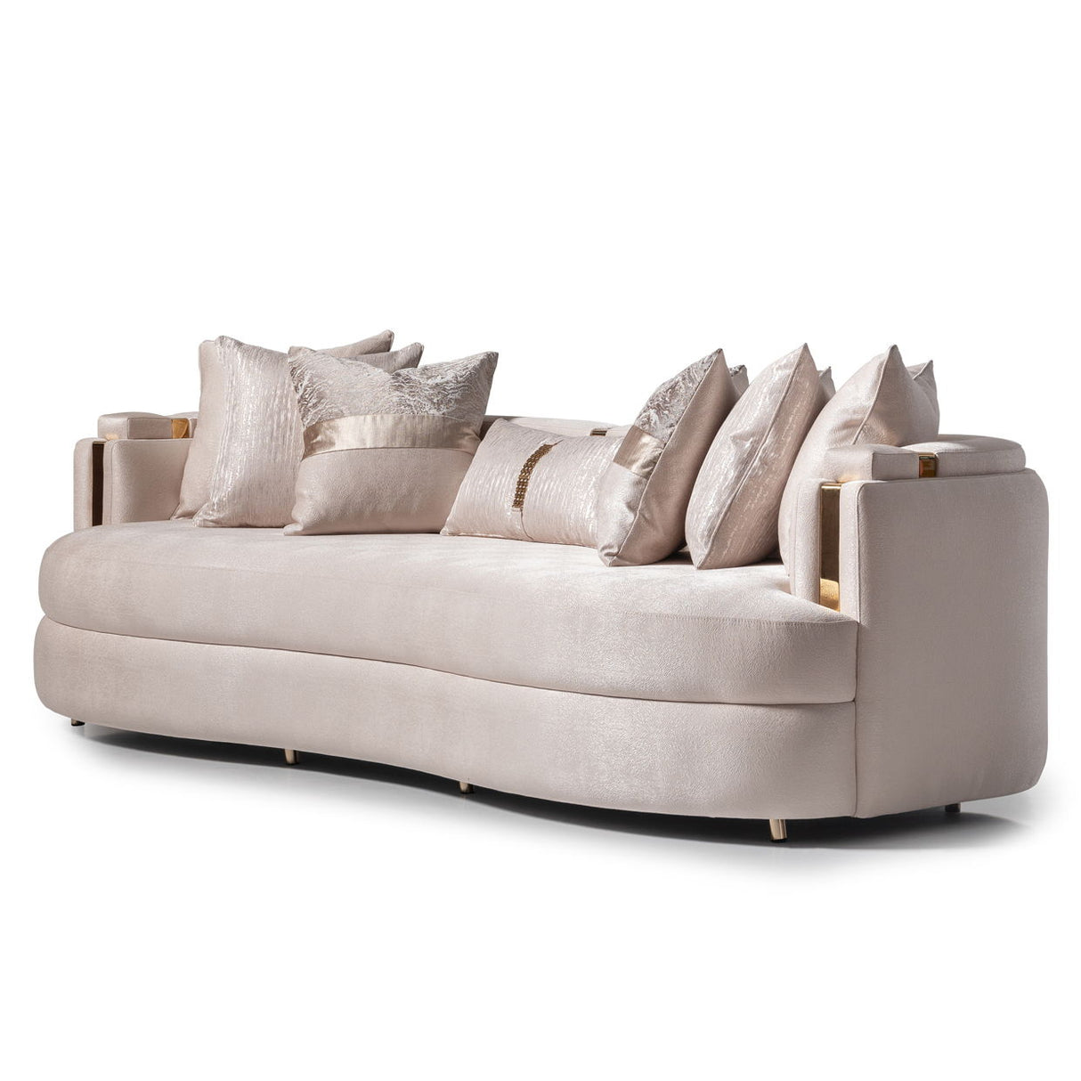 Carmela - Mansion Sofa - Almond / Gold