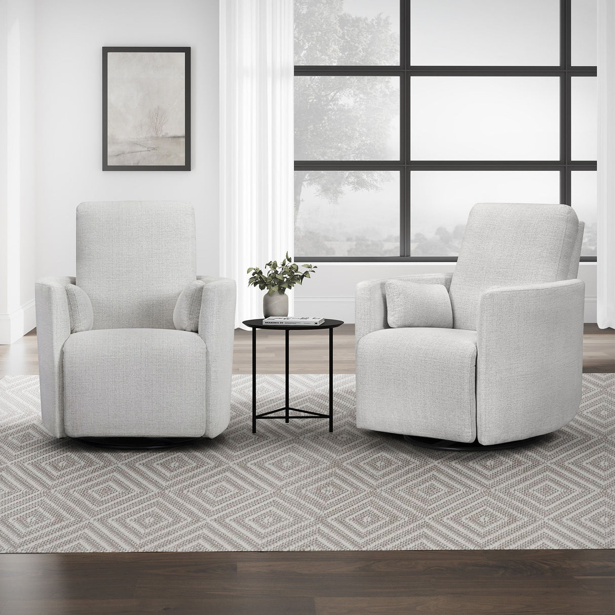 Turner - Sillón reclinable giratorio manual (Juego de 2)
