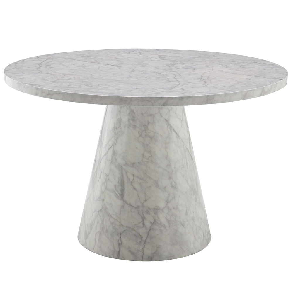 Kacey - Mesa de comedor redonda - Acabado de piedra reconstituida