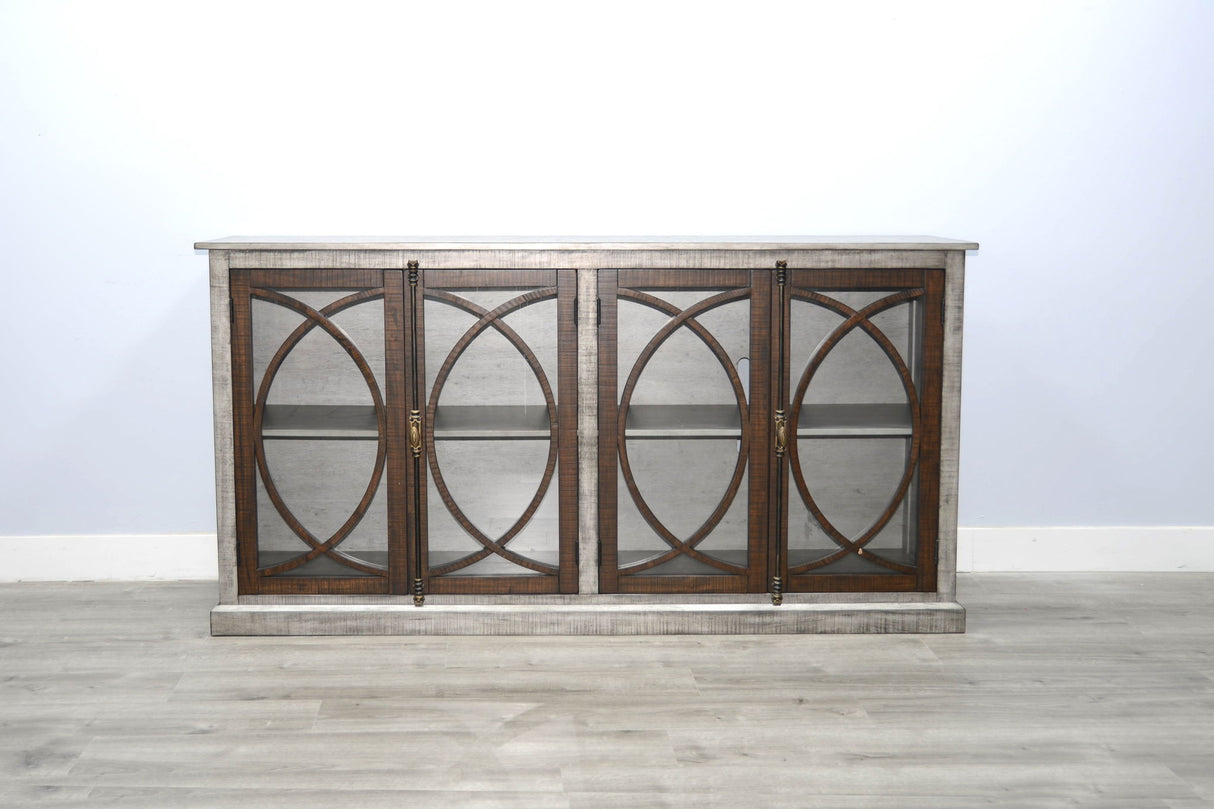 Homestead Hills - Media Console - Tobacco Leaf / Alpine Gray