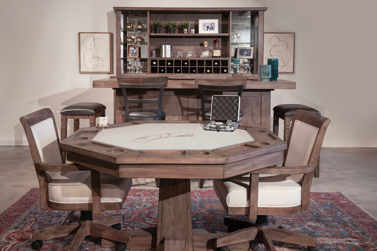 5 Piece Reversible Game And Dining Poker Table Set