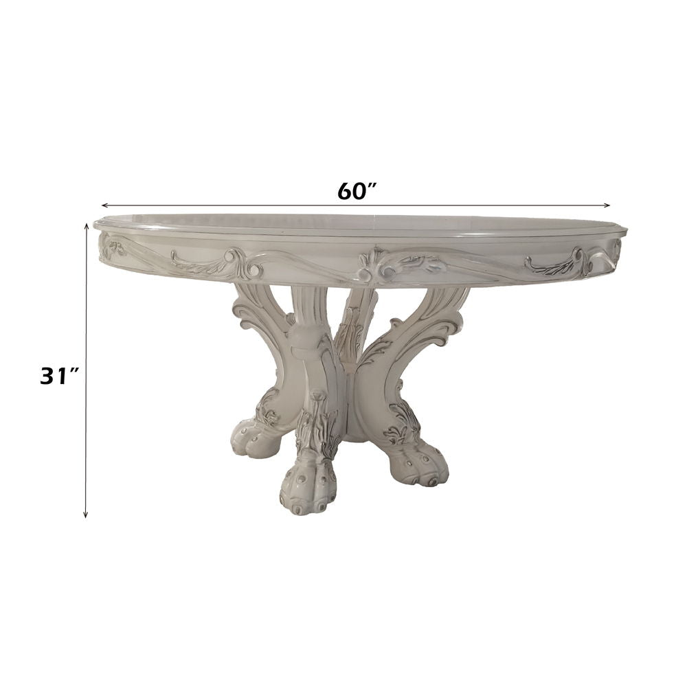 Dresden - Mesa de comedor 60"L - Acabado blanco hueso