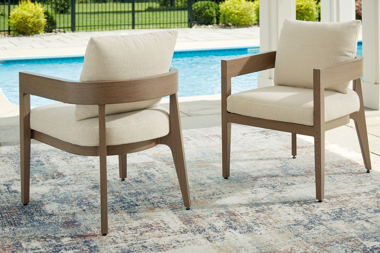 Serene Bay - Sillón con cojín (juego de 2) - Marrón oscuro / Blanco