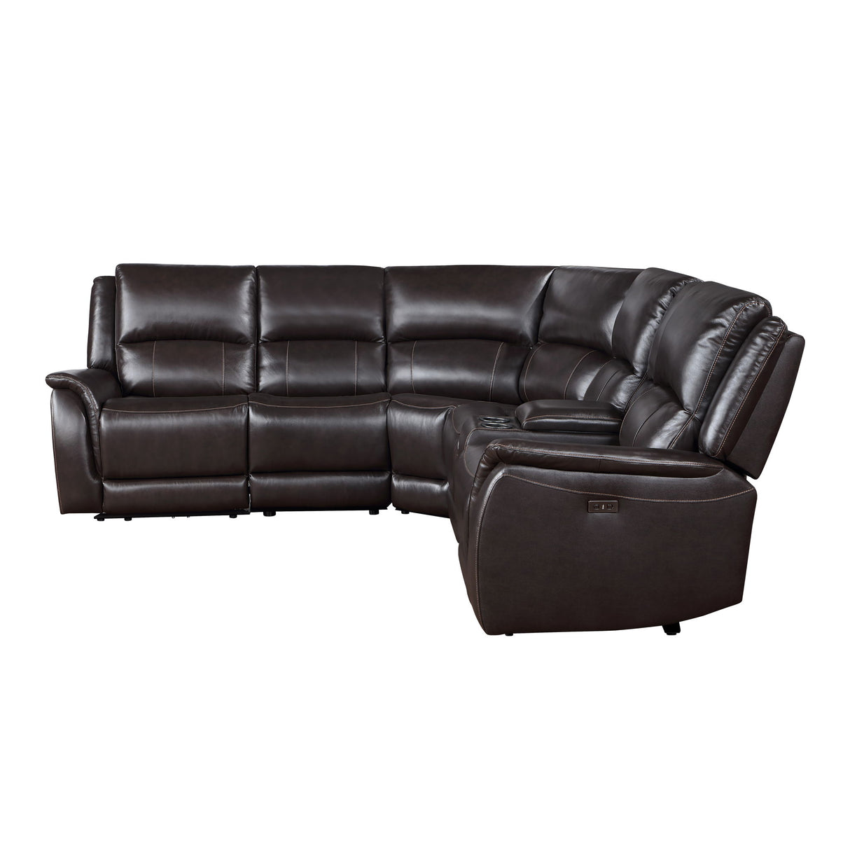 Alexandria - Leather Power Sectional alternate view 8