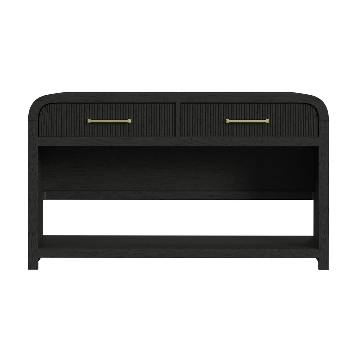 Ridgemont - Sofa Table With Bottom Shelf - Black With Grain