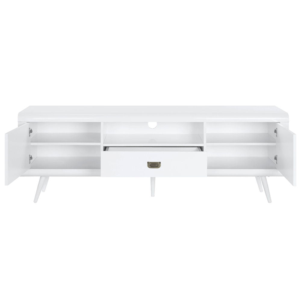 Pagan - Mueble de TV - Acabado blanco de alto brillo