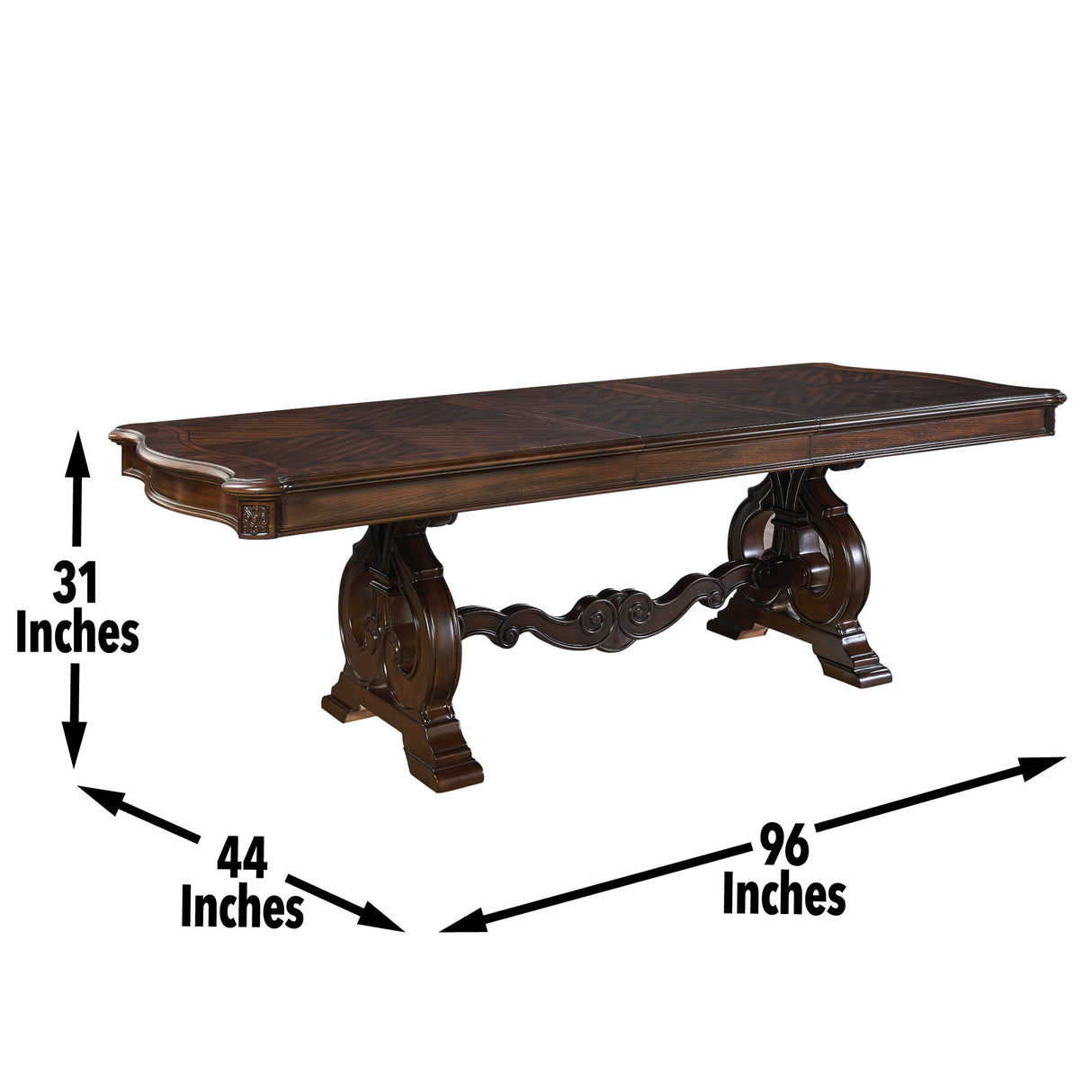 Royale - Mesa de comedor - Marrón oscuro