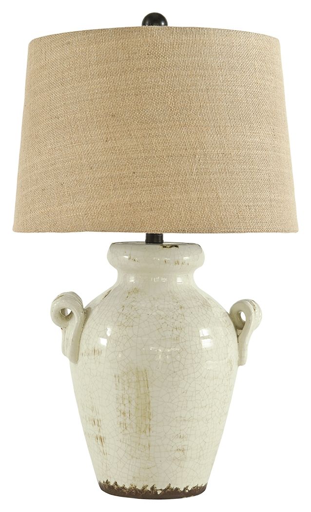 Emelda - Ceramic Table Lamp - Cream