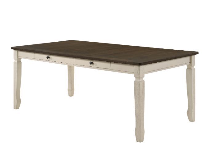 Fedele - Mesa de comedor - Acabado roble envejecido y crema