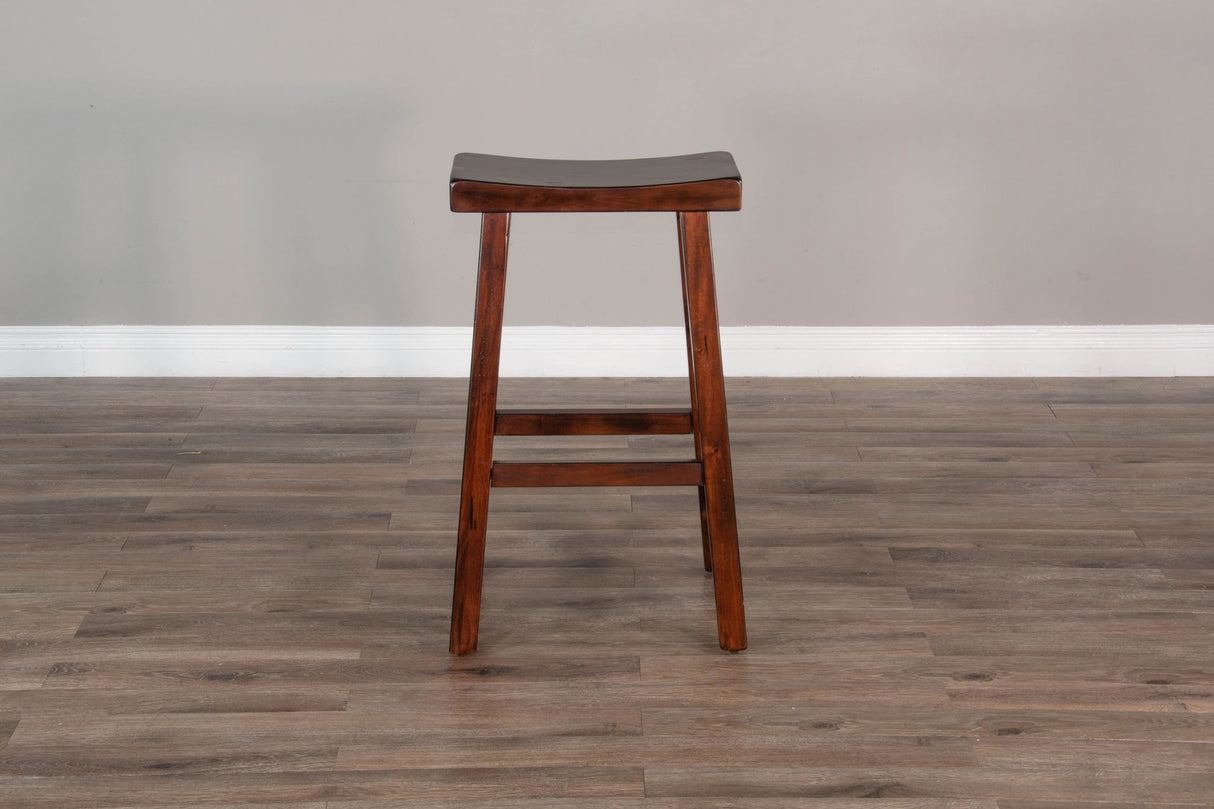 Santa Fe - 30" Saddle Seat Stool With Wood Seat (Set of 2) - Dark Chocolate