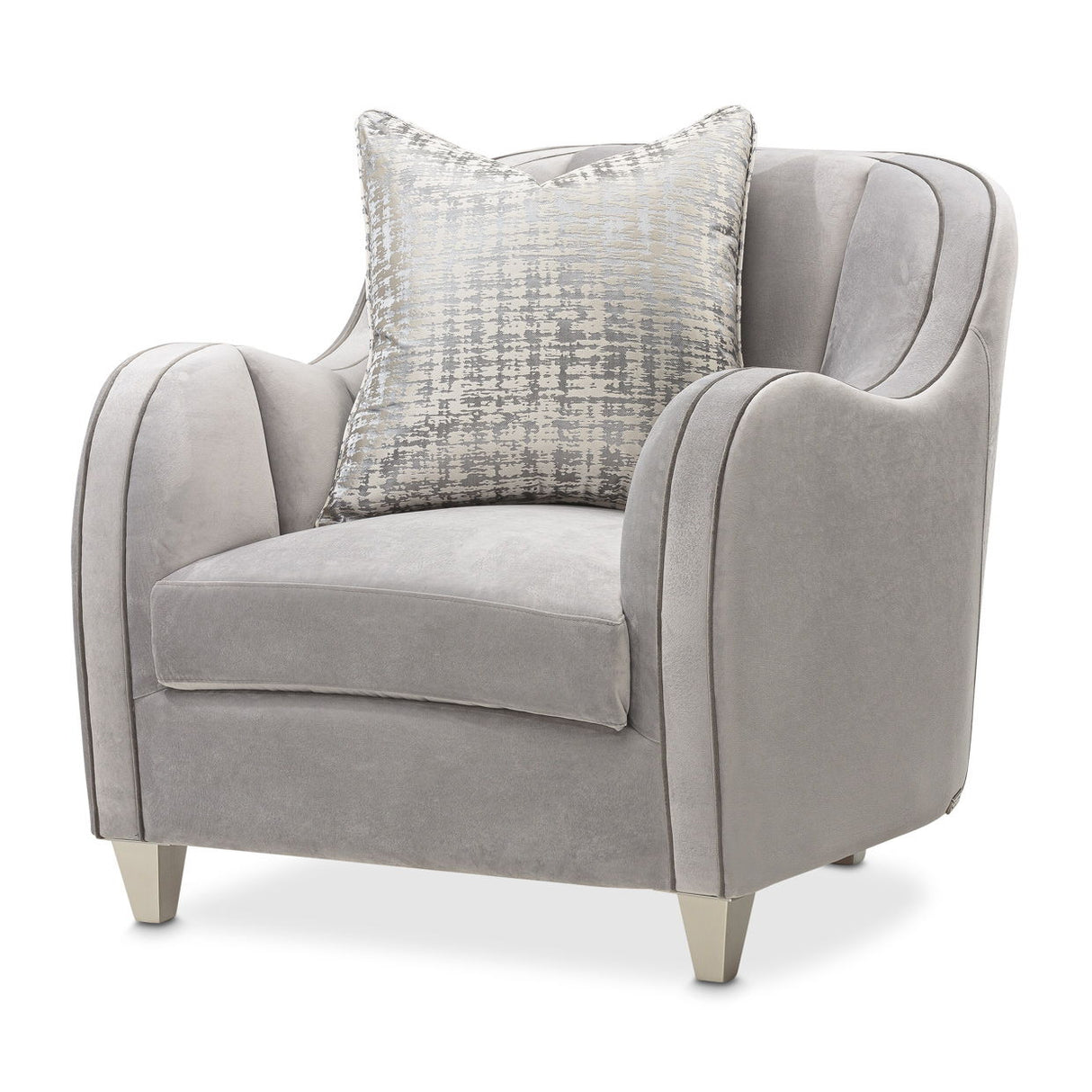 Roxbury Park - Velvet Matching Chair - Steel / Slate