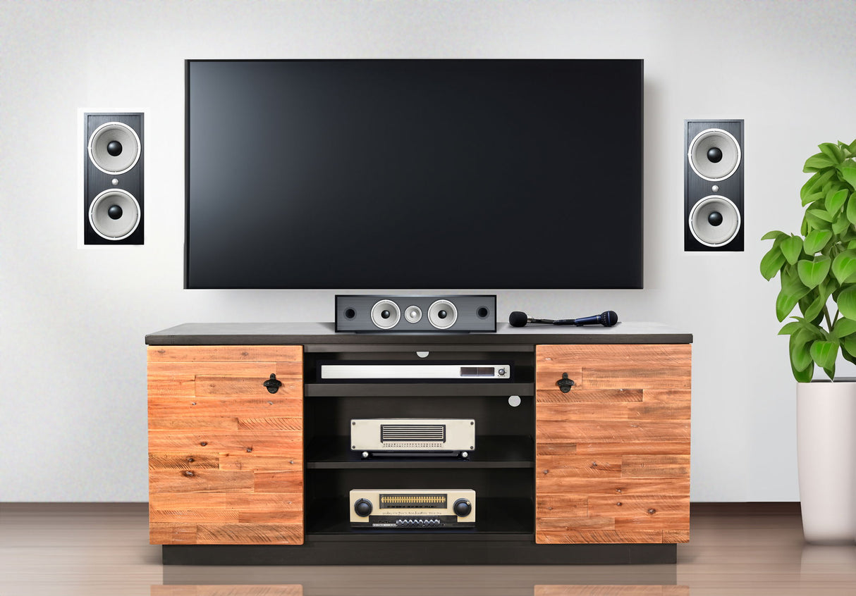 Mueble multimedia - Black Magic / Acacia rústica
