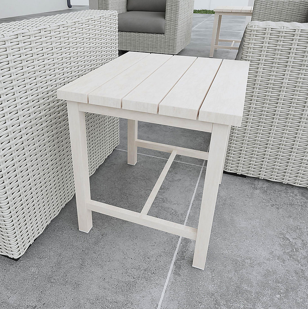 Blakely - Outdoor Aluminum End Table - White