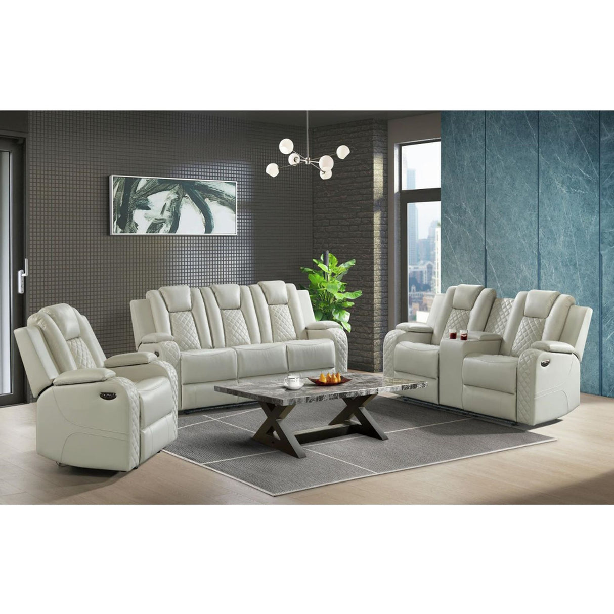 Carlo - Reclinable motorizado con reposacabezas eléctrico, LED