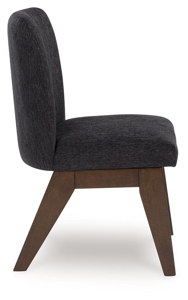 Dilenno - Silla de comedor tapizada (juego de 2) - Marrón oscuro
