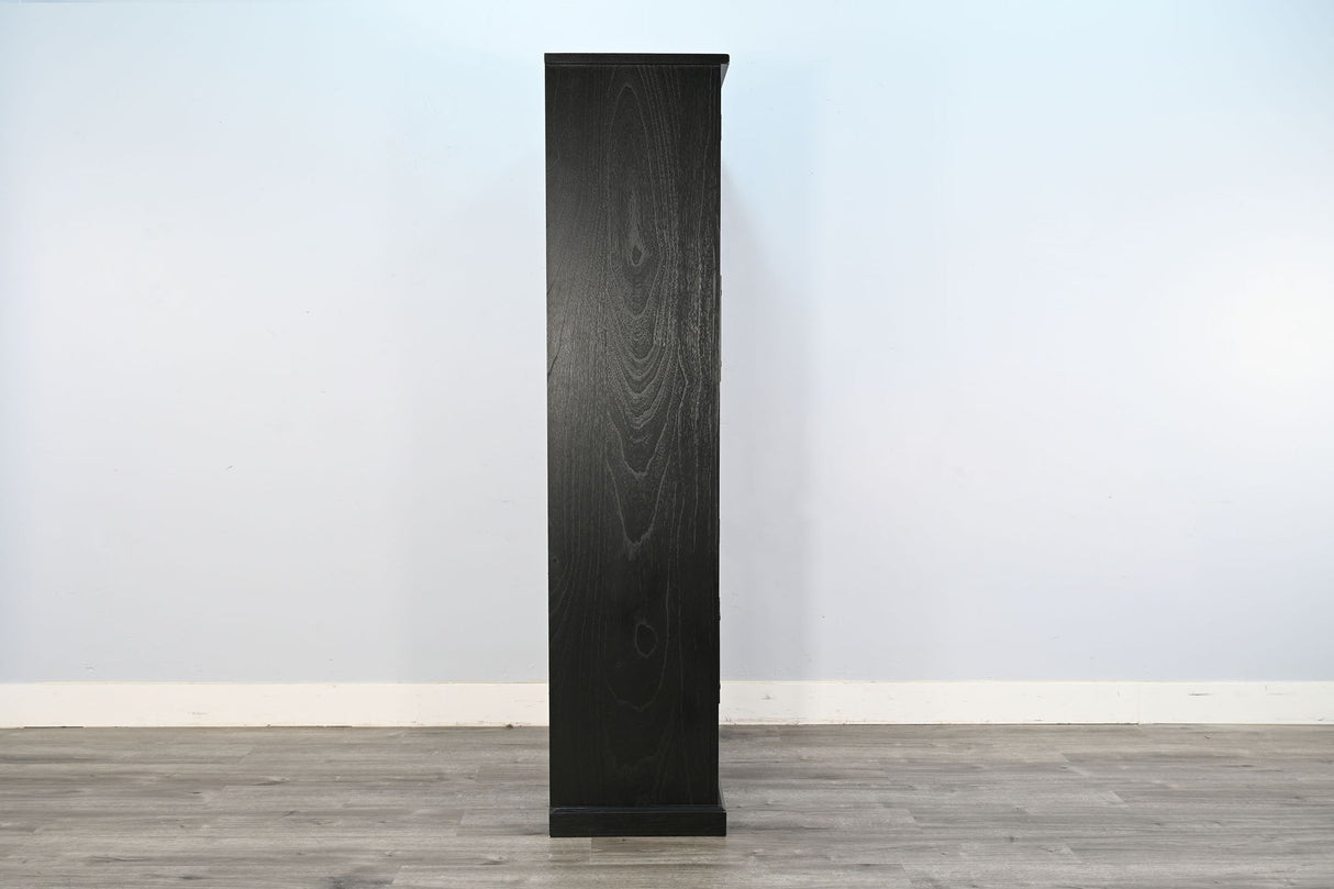 Elena - Tall Wood Cabinet With Arched Glass Doors