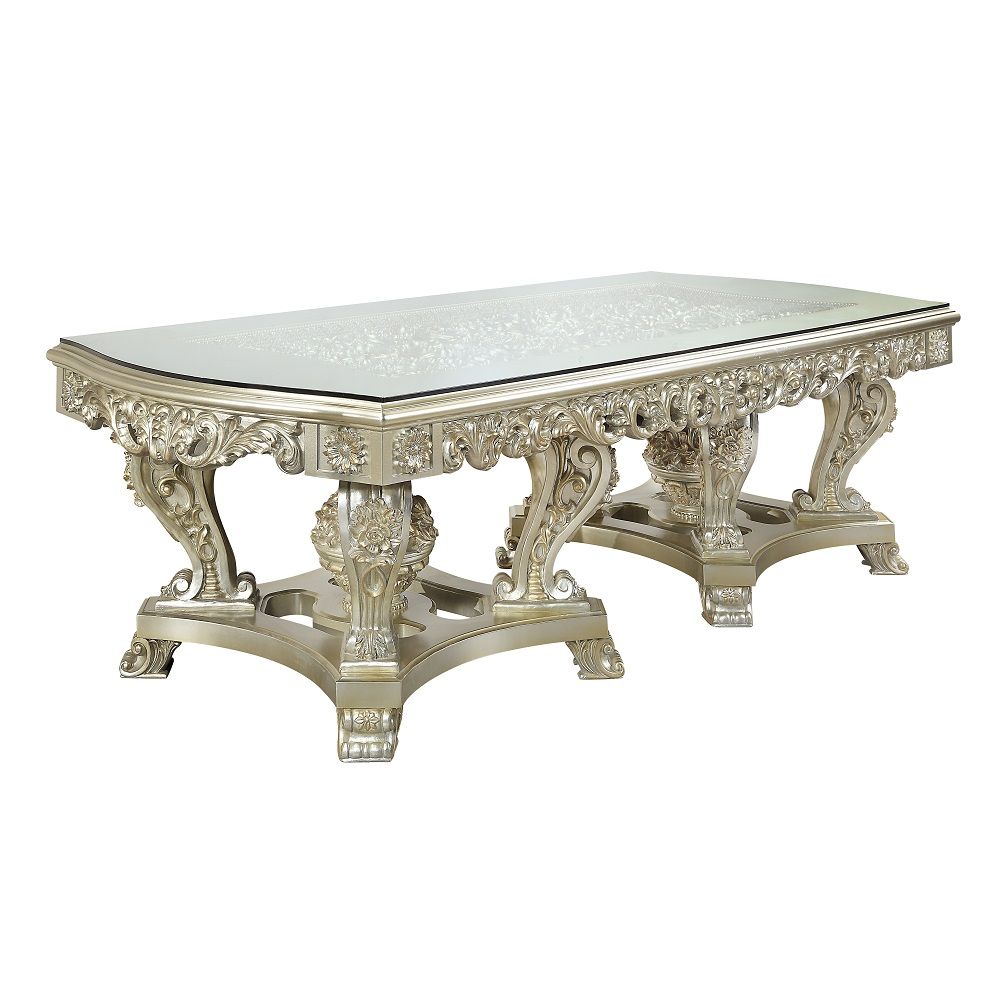 Sorina - Mesa de Comedor - Acabado en Oro Antiguo