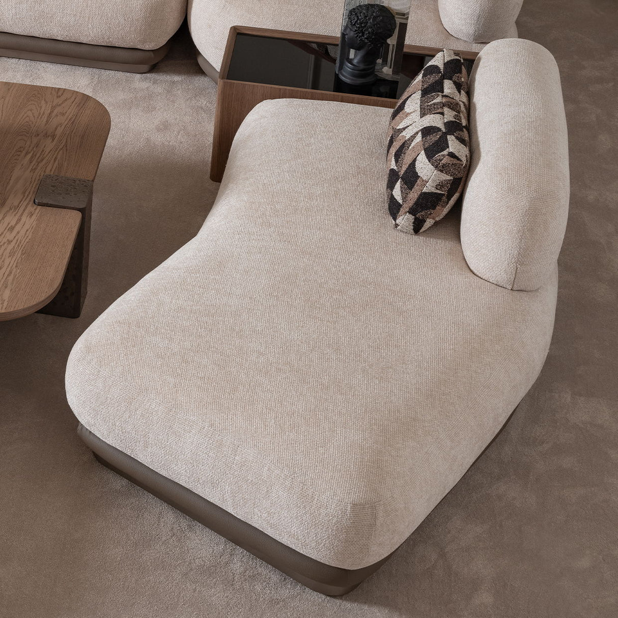 Bristol Point - Chaise sin brazos - Beige / Marrón castaño