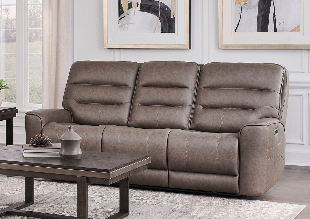 Lawson - Power Zero Gravity Triple Recline Sofa With DDT P2 - Sydney Brunette