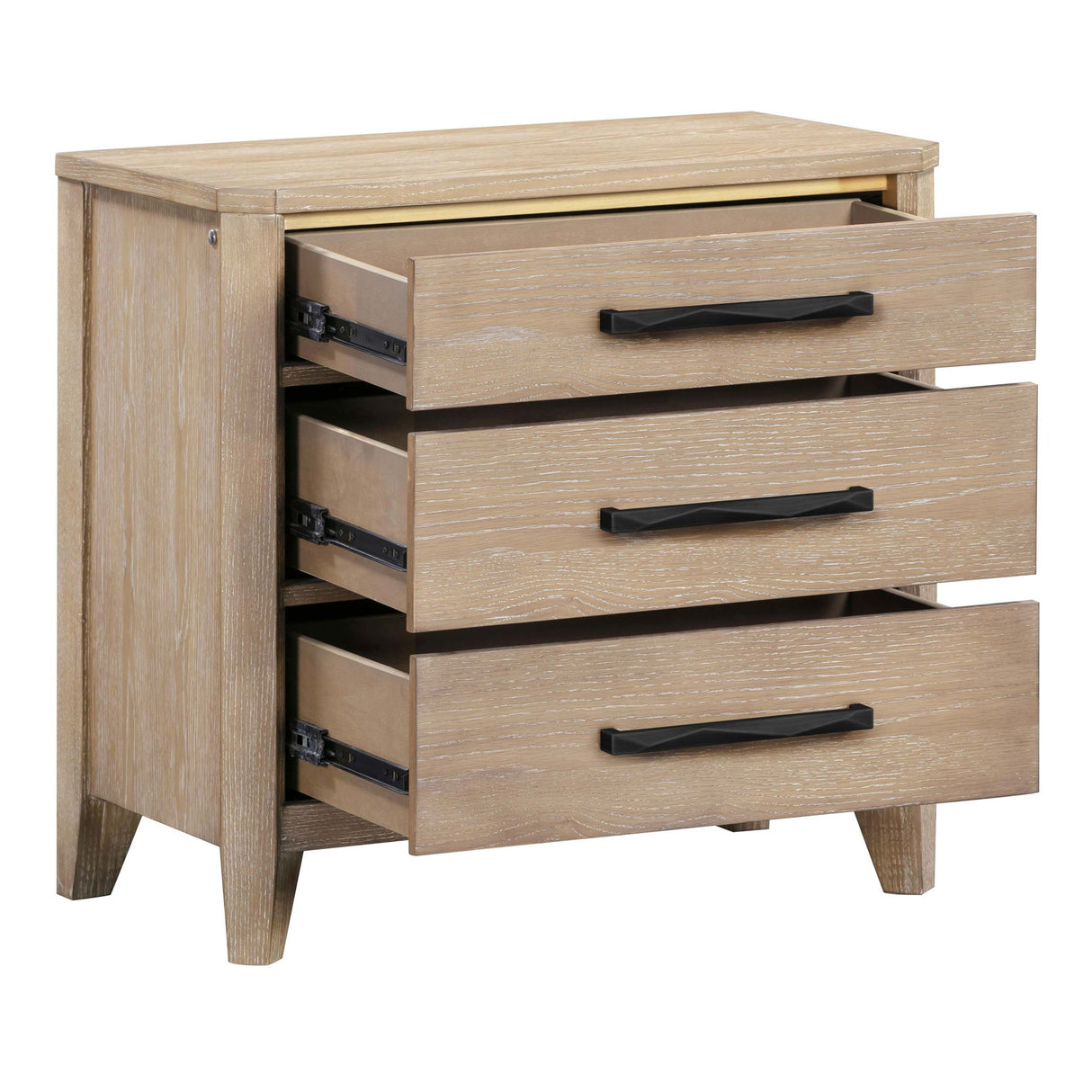 Breckenridge - 3 Drawer Nightstand With USB/C Port - Brown